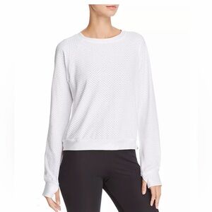 Women’s👩🏻Koral White Sheer Mesh Pullover Sweatshirt Sz S